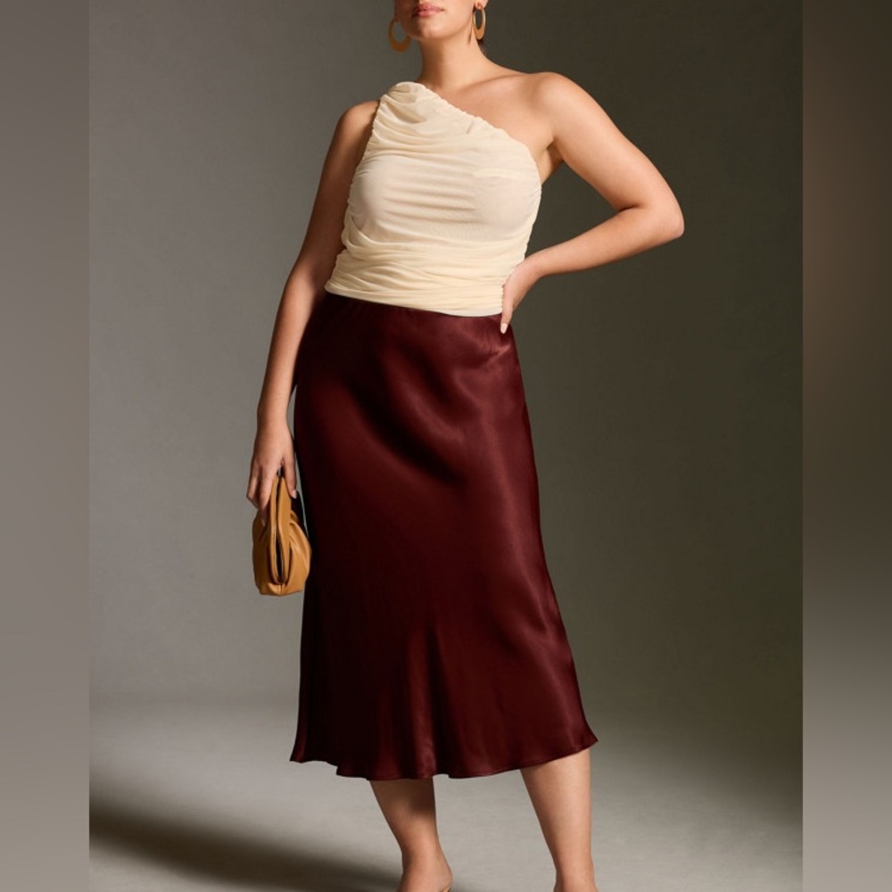 Anthropologie Slip Midi Skirt